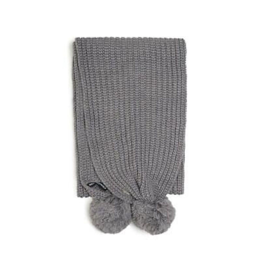 Karl Lagerfeld Paris Long Scarf Knit Double Pom Scarf Granite Grey New